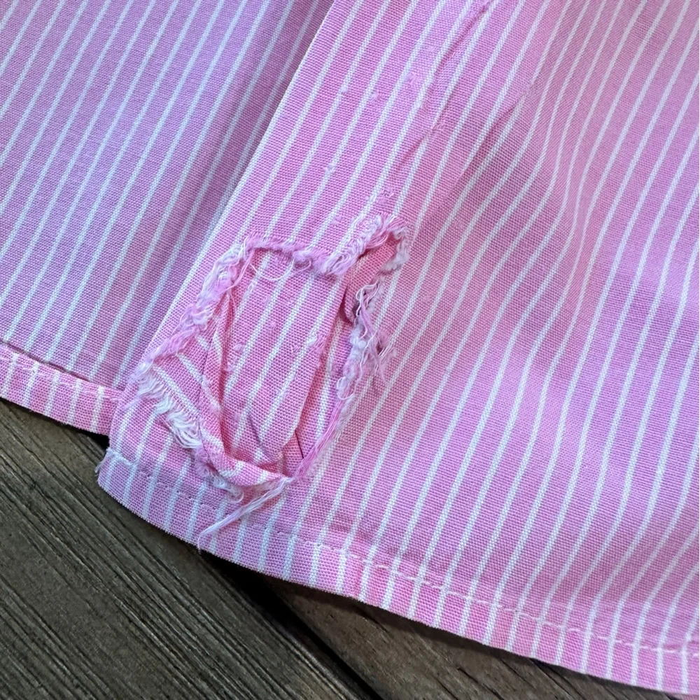 Lauren Ralph Lauren Petite 12 Classic Button Down Blouse Pink & White Striped - Picture 10 of 10
